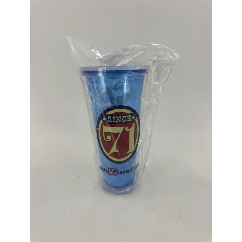 WDW‎ 45 Anniversary Walt Disney World Parks Plastic Tumbler W Straw And Lid NEW